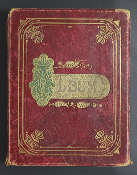 David Hood Duncan's red leather scrapbook