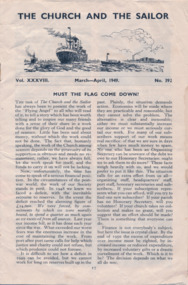 Flyer - Newsletter, The Church and the Sailor March- April 1949, no 392, 1949