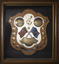 Large wooden sport shield in a glazed frame