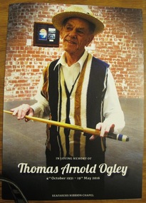 Card - Memorial card, In Loving Memory of Thomas Arnold Ogley 4th October 1931 - 19th May 2016. Seafarers Mission Chapel, May 2016