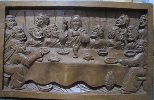 Woodcarving depicting the last supper