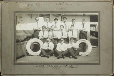 Photograph - Mounted photograph, Sepia, S.S. Tasmania's Football Team, 1922