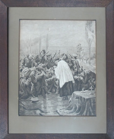 Print - Reproduction, Holy Communion on the battlefield (original painting title: Preserve Thy Body and Soul), c.1915