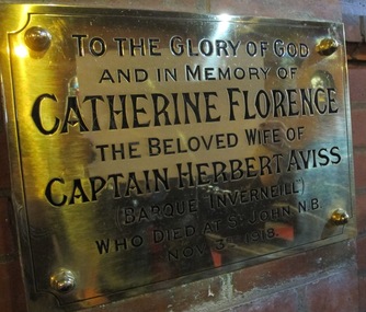 Memorial Plaque, Memorial to Catherine Florence Aviss, 1919