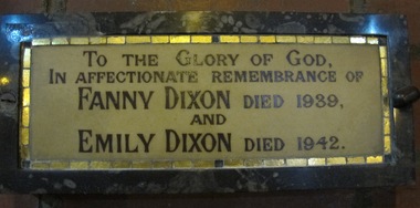 Plaque - Memorial Plaque, Fanny and Emily Dixon, 1943