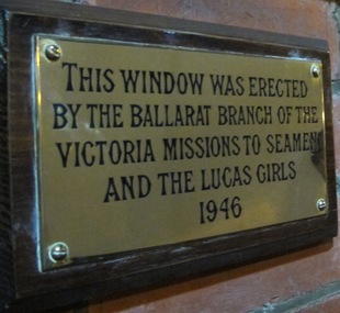 Plaque - Memorial Plaque, Ballarat Branch and Lucas Girls, 1946