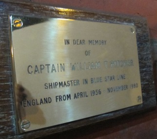 Plaque - Memorial Plaque, Captain William T. Pitcher, 1980