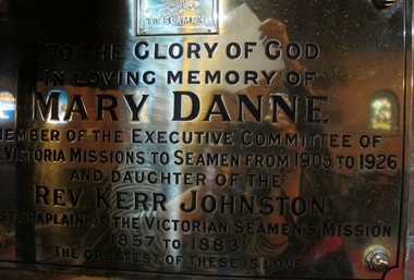 Mary Danne memorial plaque