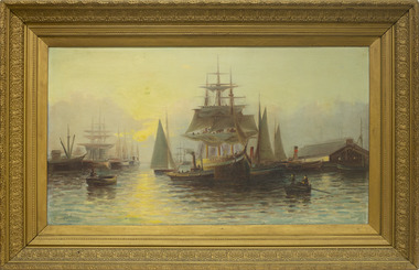 Painting - Oil painting, Evening on the Yarra, c. 1898