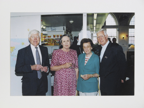Colour photograph of Peter Seamen, his wife Robyn, Marjorie Duckett and Reverend Bill Dalling. 