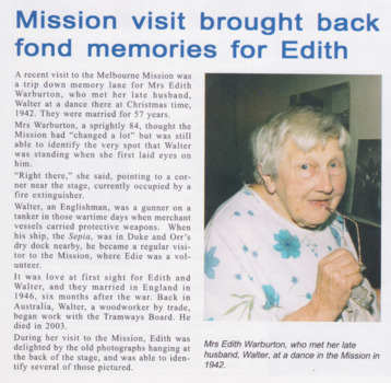 Article in Ship to Shore Autumn 2004 where the photograph was published