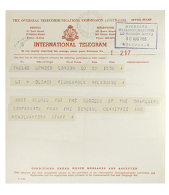 Letter - Telegram (1487A) and envelop (1487B)