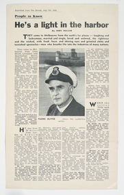 Article - Facsimile, The Herald: He's a Light in the Harbor, 1956