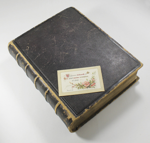 Book - Bible, Hammond Bible 1874 (1441A) and card (1441B)