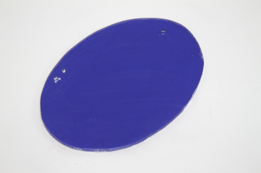 Artwork, other - Art installation, Dagmar Udhe, Leap of the Heart: Ultramarine perspex oval shape by Dagmar Udhe, 1998
