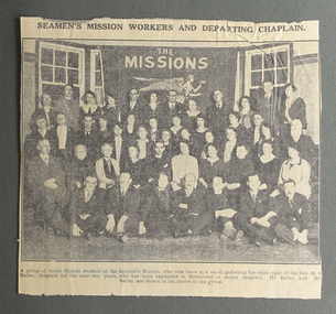 Newspaper Clipping, Seamen's Mission Workers And Departing Chaplain