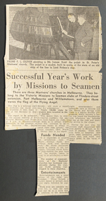 Article - Newspaper Clipping, The Age, Successful Year's Work by Missions to Seamen, 13 May 1950