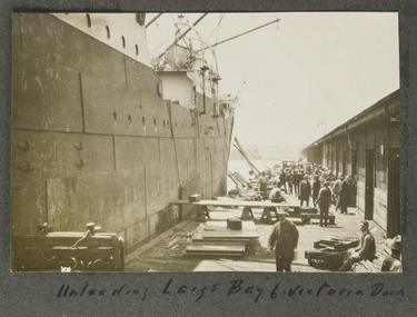 Photograph - Photograph, Sepia, Unloading Large Bay 6 Victoria Dock