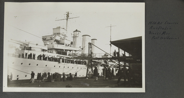 Photograph - Photograph, Sepia, HMAS Cruiser Australia Princess Pier Port Melbourne, 5-9 November 1928