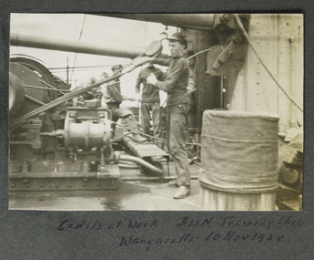Photograph - Photograph, Sepia, Cadets at Work BISN Training Ship Wangaratta   10 Nov. 1928, 10 November 1928