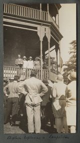 Photograph - Photograph, Sepia, Chaplain explaining a competition