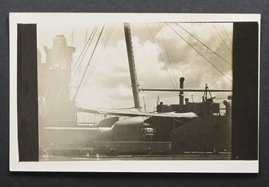 Photograph - Photograph, Sepia, Ship's Deck with Gun
