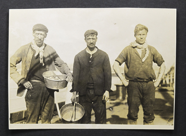 Photograph - Photograph, Sepia, He Biles the Mighty Kittles which drive 'er on 'er Track, c. 1916