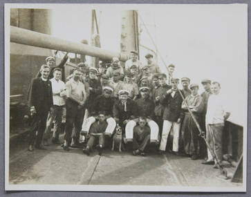 Photograph - Photograph, Black and white, Mr Robertson with captain, officers and crew of SS Marken