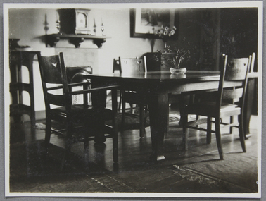 Photograph - Photograph, Black and white, Reverend John Reginald Weller, The Chaplain's Quarters: Dining Room, c. 1926