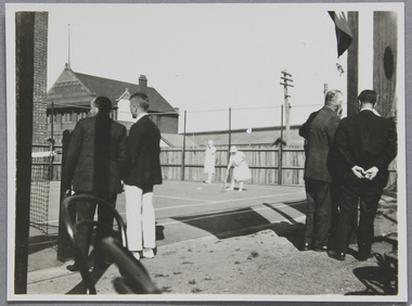 Photograph - Photograph, Black and white, Tennis court opening, 18 September 1926