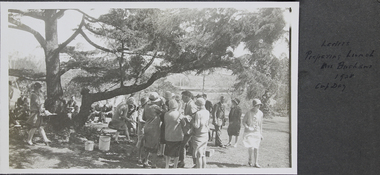 Photograph - Photograph, Black and White, Ladies preparing lunch Mrs Buchans 1928 Cup Day, November 1928