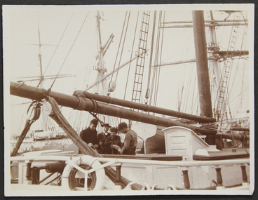 Photograph - Photograph, Sepia, Mr and Mrs Gurney Goldsmith, The chaplain ship visiting the Barque Elverland, afterwards lost, 1906
