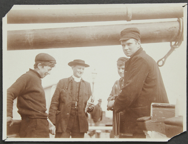 Photograph - Photograph, Sepia, Mr and Mrs Gurney Goldsmith, The chaplain ship visiting the Barque Elverland, afterwards lost, 1906