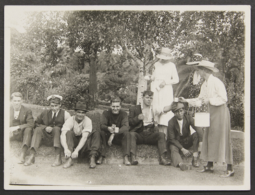 Photograph - Photograph, Black and white, Handing lemon drinks - Boxing Day 1920, 26 December 1920