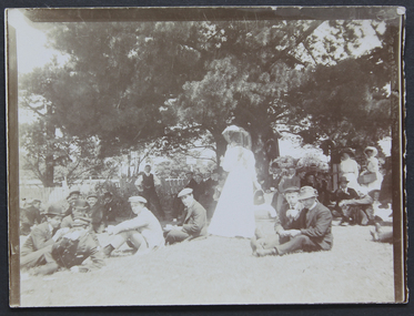 Photograph - Photograph, Sepia, Mr and Mrs Gurney Goldsmith, Picnic at Orchard House, Cup Day 1909, November 1909