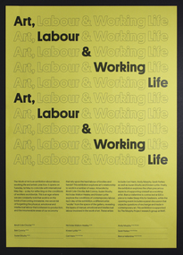 Poster, Art, Labour and Working Life, 2018