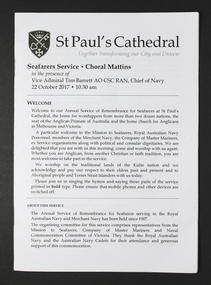Programme - Service, Seafarers Service - Choral Mattins, 2017