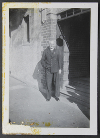 Photograph, Padre Oliver in front of the Mission, Flinders Street, Circa 1960