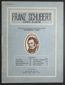 Booklet - Music Score, Franz Schubert Song Album, c. 1950