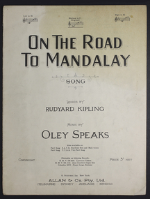 Booklet - Music Score, Allan & Co Prop Ltd, On the road to Mandalay