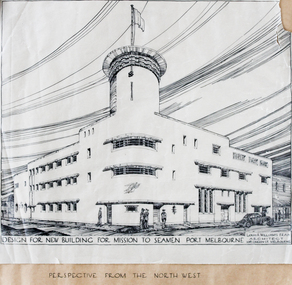 Plan - Architectural Plan, Louis Reginald Williams, Plans for the Port Melbourne Mission to Seamen by Louis R.Williams of F.R.A.I.A Architect, c. 1936
