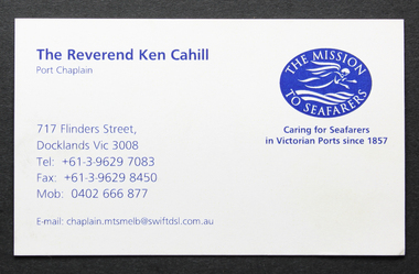 Card - Business Card, Reverend Ken Cahill
