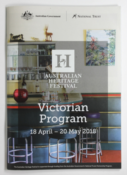 National Trust Victoria events program with photo of the bar of the Mooramong property in cover