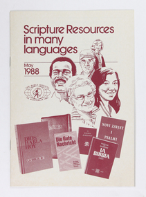 Booklet - Catalogue, The Bible Society in Australia Inc, Scripture Resources in many languages - 1988, May 1988