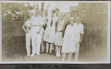 Photograph - Photograph, Black and white, Tennis party at the mission, c. 1927