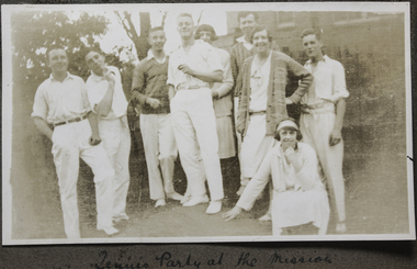 Photograph - Photograph, Black and white, Tennis party at the mission, c. 1927