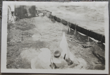 Photograph - Photograph, Black and white, Crossing the Line ceremony