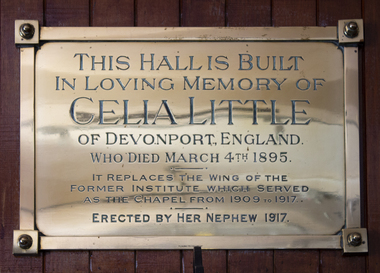 Plaque - Memorial Plaque, P.J. King, Celia Little, 1917