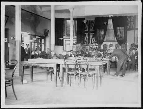 Men in the main hall inside the Siddeley Street mission