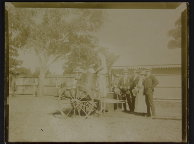 Photograph, Anne Treverton Goldsmith (nee Lobb), At the Zoo, Jan. 1sr 1908, 1st Mate of the Loch Etive "making the tea", 1 January 1908
